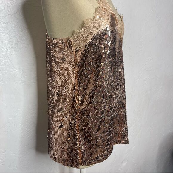 La Miel Tank Size S Blush Sequin Top - Picture 3 of 8